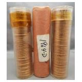 (3) Uncirculated Rolls of Lincoln Cents. Dates: