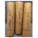 (3) Rolls 1958-P Uncirculated Bank Roll Sealed