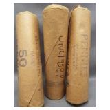(3) Rolls 1958-P Uncirculated Bank Roll Sealed