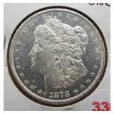 1878 -S Morgan silver dollar.