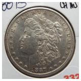 1887 -S Morgan silver dollar.