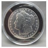 1887-O Morgan silver dollar.