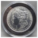 1884 Morgan silver dollar.