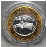 $10 Las Vegas Wynn .999 fine silver gaming token.
