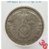 1938 Nazi Germany 2 with Swastika.
