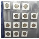 (13) 1922-1936 George V Canadian nickels. Missing
