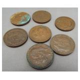 (7) 1927 Canadian Confederation tokens. Heavy