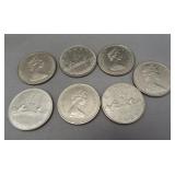 (7) 1968-1974 Canadian nickel dollars.