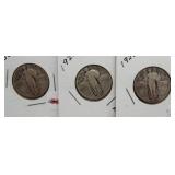 (3) Standing Liberty quarters: 1925, 1926, 1930.
