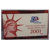 2001 US Mint silver proof set.