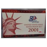 2001 US Mint silver proof set.