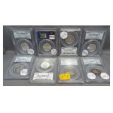 (8) 1999-S to 2001-S silver state quarters. All