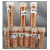 (9) Rolls of 2009 Lincoln pennies. Appear to be