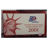 2001 US Mint silver proof set.