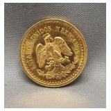 1945 Mexican 2 1/2 gold coin. 2.08 grams.