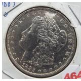 1885-O Morgan silver dollar.