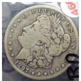1897-S Morgan silver dollar.