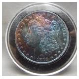 1879 Morgan silver dollar. Nice toning.