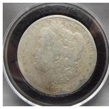 1892-O Morgan silver dollar.