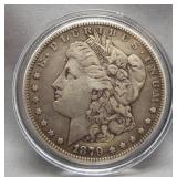 1879-S Morgan silver dollar.