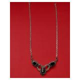 Vintage Sterling Silver Marcasite & Onyx Art Deco