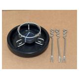 Fondue Set, Specifically a Rechaud w/Forks