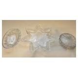 Crystal Oblong Candy Dish, 7 Point Star & C
