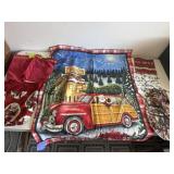 Santa in Red Car Wall Decor 32"x36ï¿½ & Assorted