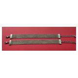 (2) Slinky Silver-tone Bracelets