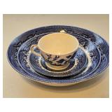 Churchill Blue Willow Bowls, Saucer & Cup