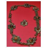 Antique Sterling Silver Gold Tone Necklace