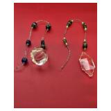 (2) Ceiling Fan Pull Chains w/Faceted Prism and