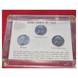 Set of Three 1943 Steel Cents, also known as