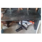 Black wooden table with table base
