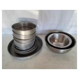 (9) Cake Pans & (2) Stainless Mixing Bowls