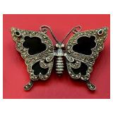 Vintage Sterling Silver Butterfly Brooch with