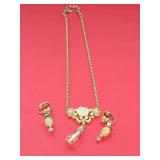 Vintage 1928 Brand Necklace & Clip-On Earrings