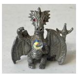 Pewter Dragon figurine w/Red Crystal Eyes and