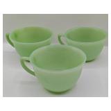 (3) Fire King Jadeite Cups