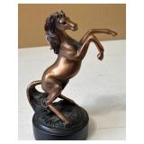 Western Black Beauty Prancing Horse Bronzed Resin