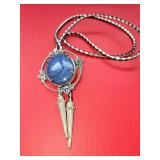 Bolo Tie with Lapis Lazuli Gemstone Pendant