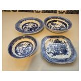 (4) Pc Johnson Bros Blue Willow Dishes