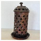 Antique Afghan Metal Works Copper Candle Holder