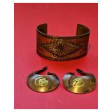 Brass & Copper Ear Cuffs + Brass Cuff Bracelet