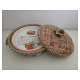 Red Cherry Pie Plate w/Lid