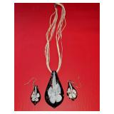 Set of Black and White Murano-style Lamp work