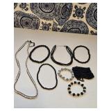 Black Beaded Necklaces, Bracelets + Faux Pearl