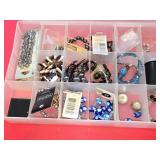 Plastic Container w/Jewelry Making Supplies
