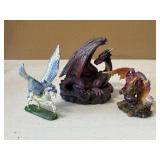 (3) Hand Painted Fantasy Figurines Including a