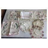Vintage Crochet & Embroidered Table Runner